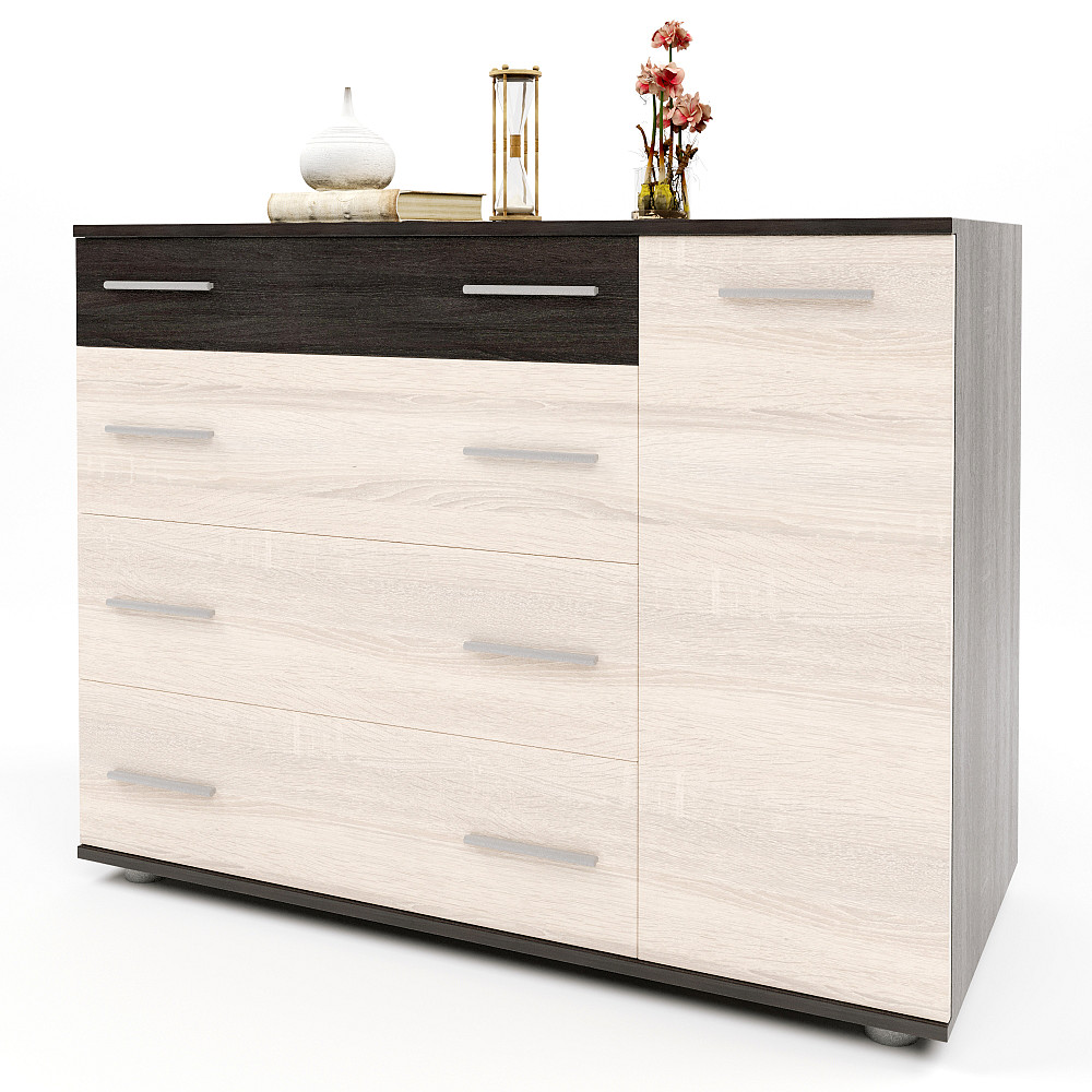 Комод для спальні Еверест з 4-ма ящиками К-3 (телескопи) 100х38х73 венге темний + дуб молочний (DTM-2492) Львів - фото 2