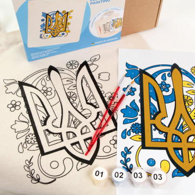 Набор для творчества Rosa Экосумка-раскраска Трезубец 38х42см (4823098537847) Винница - изображение 4