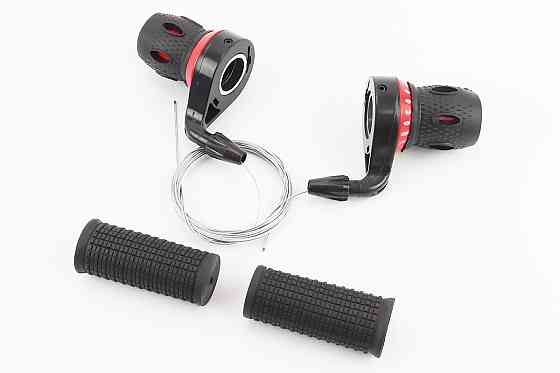 Перемикачі (грипшифт) 3x7 швидкості, чорно-червоні Київ