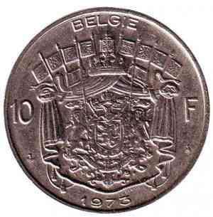 Монета 10 франків. 1973 рік, Бельгія. (Belgie) Полтава