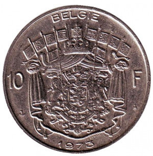 Монета 10 франків. 1973 рік, Бельгія. (Belgie) Полтава - фото 1