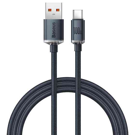 Кабель USB - Type-C Baseus Crystal Shine Series для швидкого заряджання та передачі даних 100W 1.2m колір чорний CAJY000401 Одеса