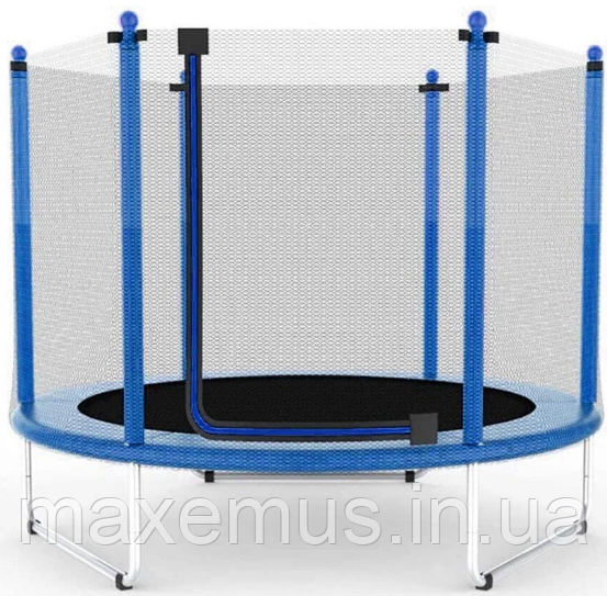 Детский батут с защитной сеткой Atleto 152 см (Синий) для дома и улицы (до 60 кг) Мостиська - фото 2