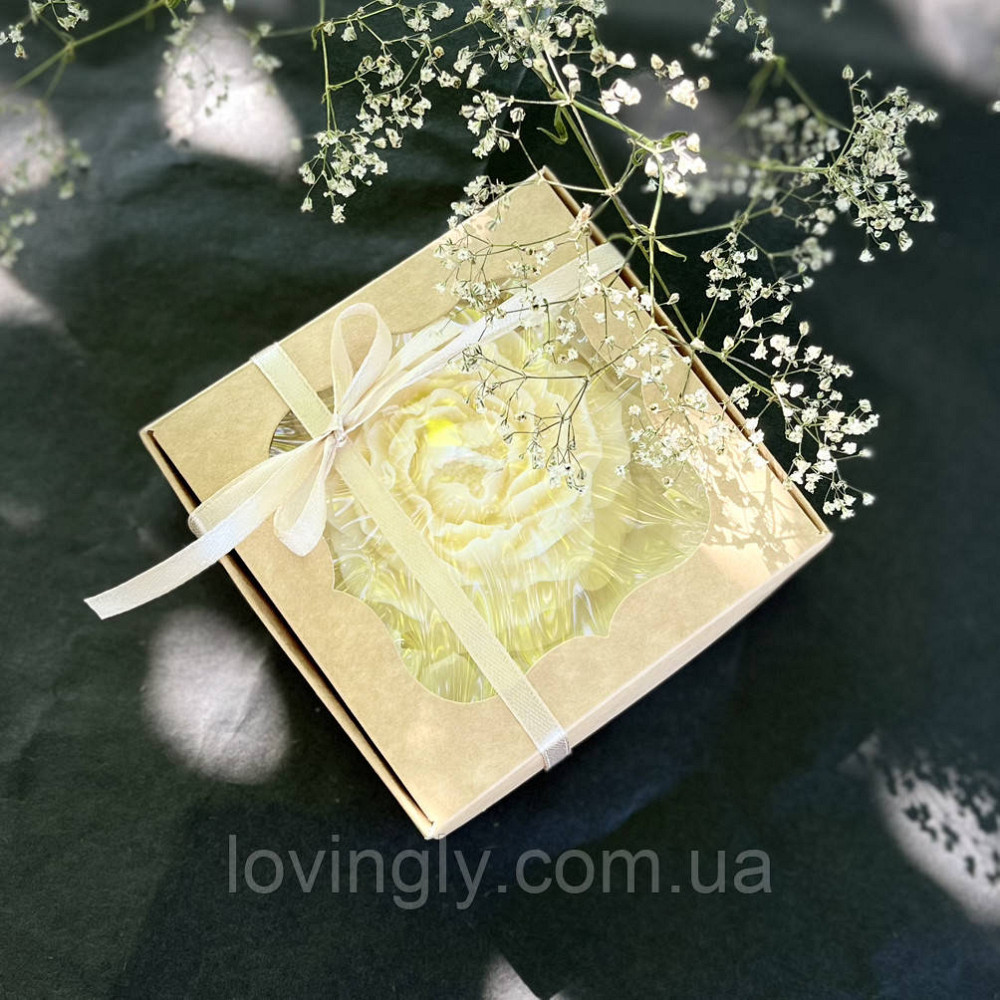 Подарочная свеча пион из натурального воска, ручная работа Ирпень - изображение 2