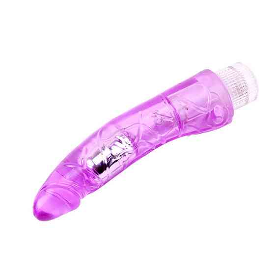 Вибромассажер реалистик Chisa Crystal Jellie с ребристой структурой, фиолетовый Sex Aura Киев