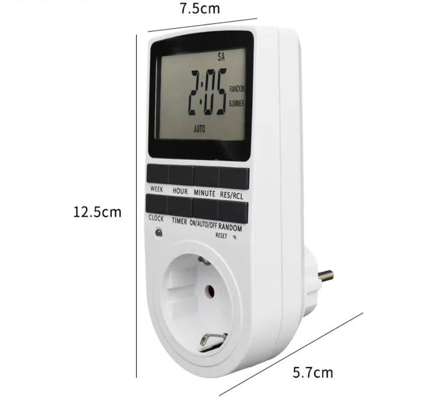 Розетка з таймером електронна тижнева Timer Socket KWE-TM02-EU 8747 Вінниця - фото 2