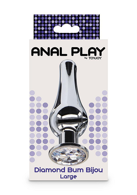 Анальная пробка металлическая TOY JOY Diamond, L, 13 × 9,5 см Sex Aura Киев - изображение 1