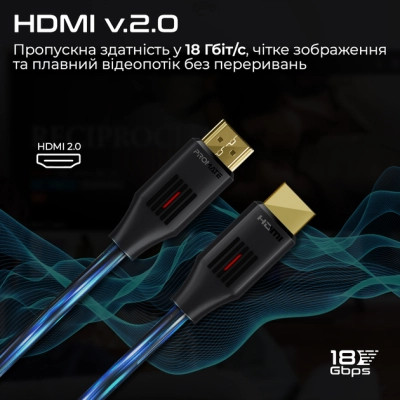 Кабель мультимедийный HDMI to HDMI 1.5m v2.0 black Promate (prolink4k60-150) Винница - изображение 6
