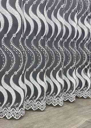 Тюль фатин "Омбре" з вишивкою та люрексом колір синій з білим 1762т Київ