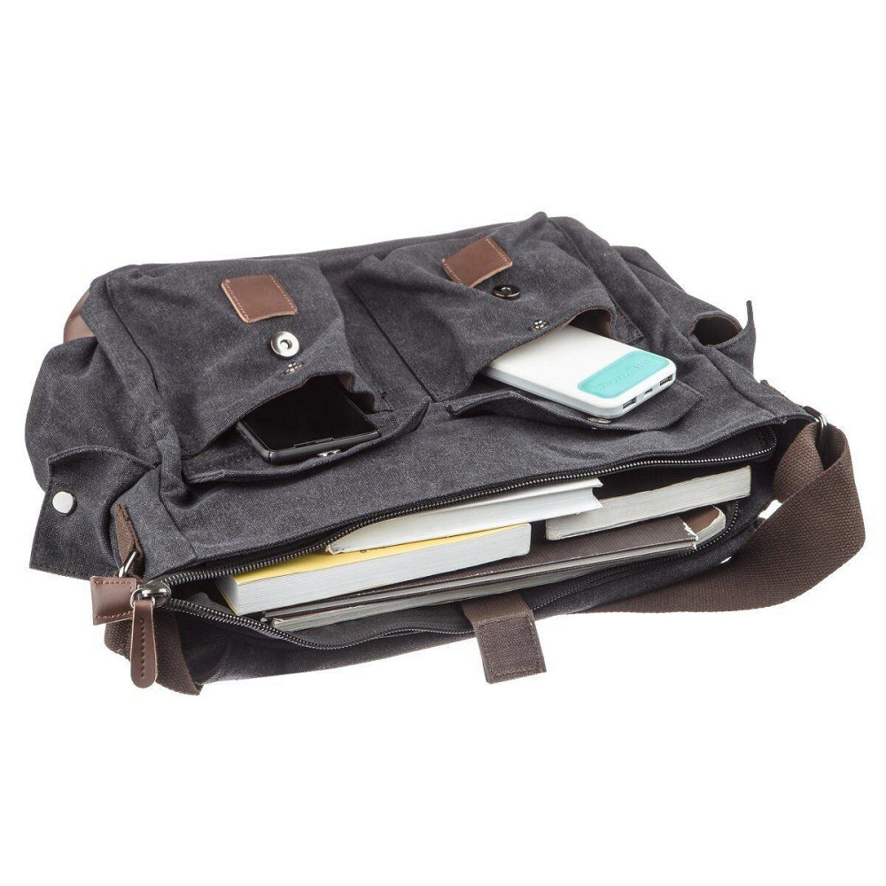 Сумка на плечо текстильная Vintage 20076 Черная Киев - изображение 5