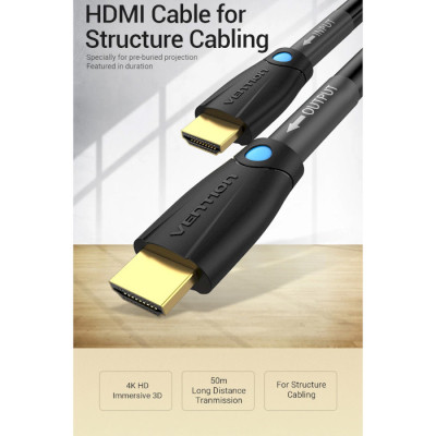 Кабель HDMI M - M, 8.0 м, V2.0, Engineering 4K 60Гц 18Gbps HD 7.1  PVC Black Vention Винница - изображение 4