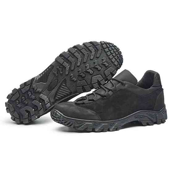 Кросівки тактичні із замші шкіри та кордури чорного кольору 42 (28) Харків