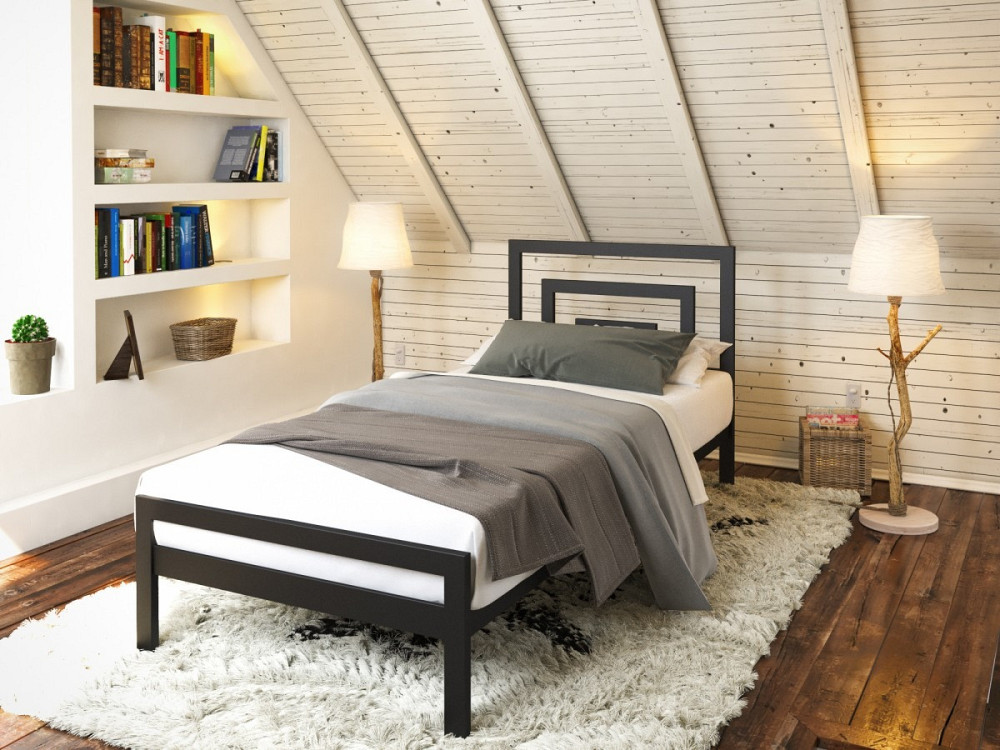 Односпальная металлическая кровать Вереск от ТМ Теnero 90х200, Каркас метал расстояние 8 см., 1 ящик Харьков - изображение 2