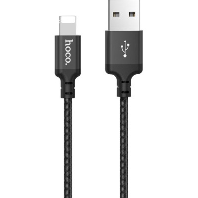 Дата кабель USB 2.0 AM to Lightning 1.0m 2A nylon X14 black HOCO (6957531062820) Вінниця - фото 1