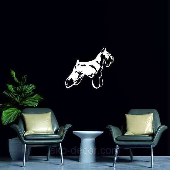 Декоративне настінне Панно «Шнауцер», Декор на стіну 90*82 см, Білий Київ