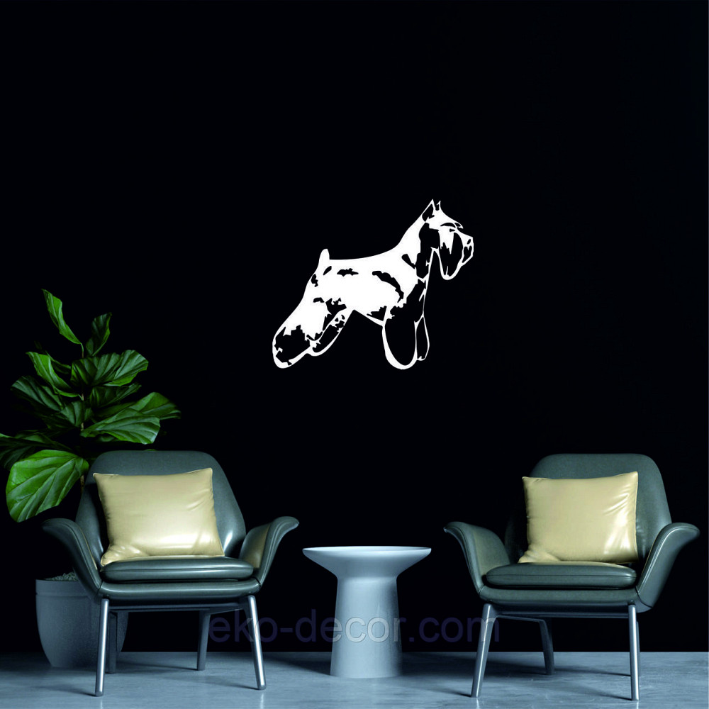 Декоративне настінне Панно «Шнауцер», Декор на стіну 90*82 см, Білий Київ - фото 4