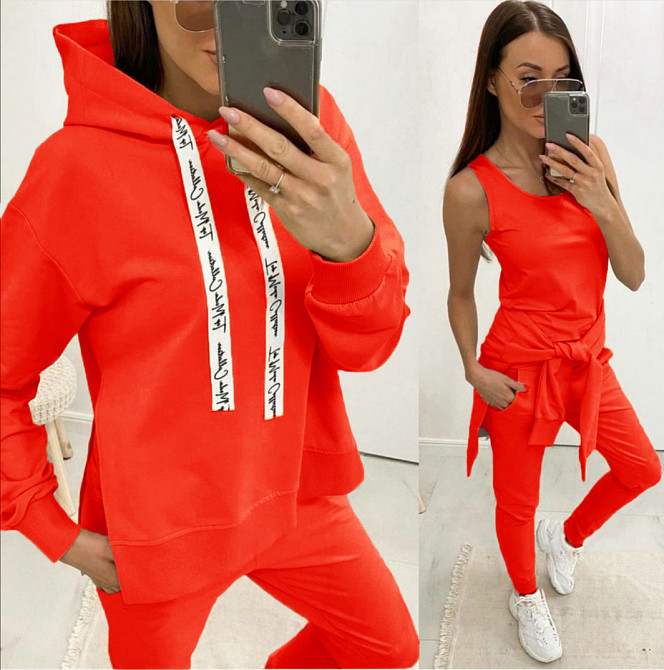 Спортивный трикотажный костюм тройка Weekend батал 50-52, Оранжевый Киев - изображение 3