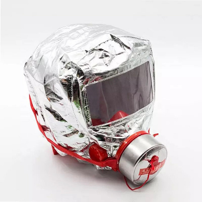 Маска противогаз из алюминиевой фольги, панорамный противогаз Fire mask защита головы от радиации IH-81 Львов - изображение 8
