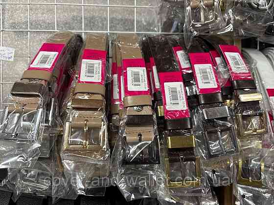 Женский ремень из итальянской кожи черного цвета с квадратной пряжкой 30 мм PS Leather Киев