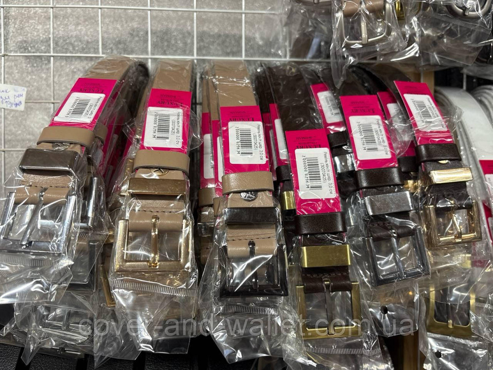 Женский ремень из итальянской кожи черного цвета с квадратной пряжкой 30 мм PS Leather Киев - изображение 3