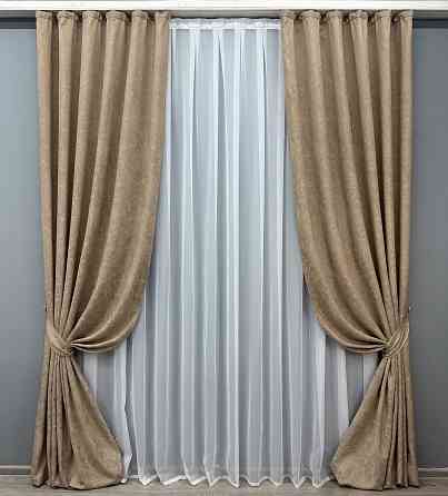 Комплект штор VR-Textil Жаккард Viva Marmo № 1778ш Капучино 150х270 см 2 шт (33-0744) Киев