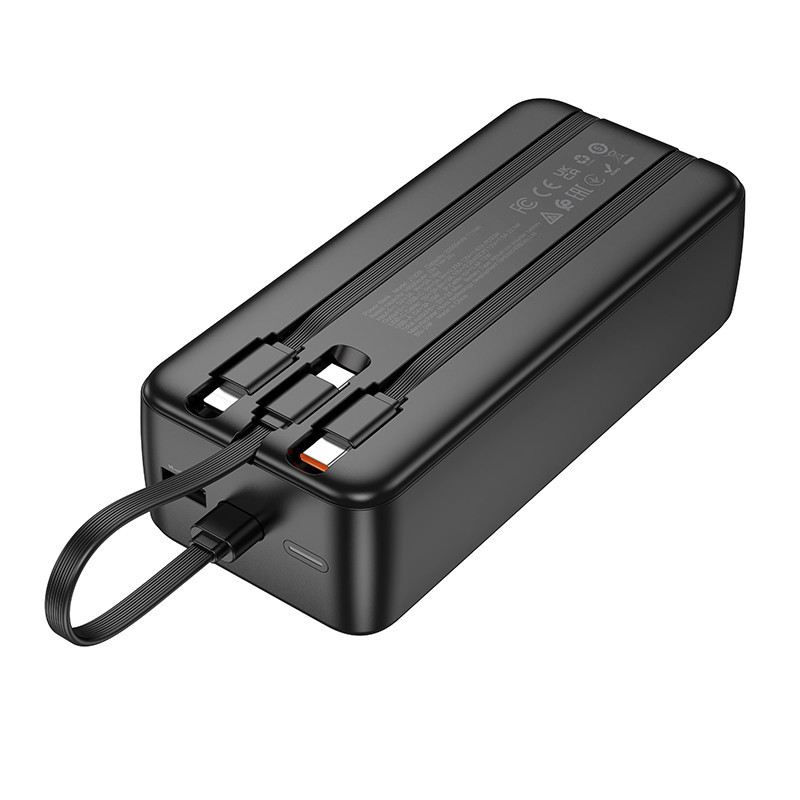 Зовнішній акумулятор HOCO J132B Sabio 22.5W+PD20W fully compatible power bank with 3 cables(30000mAh) Black Київ - фото 4