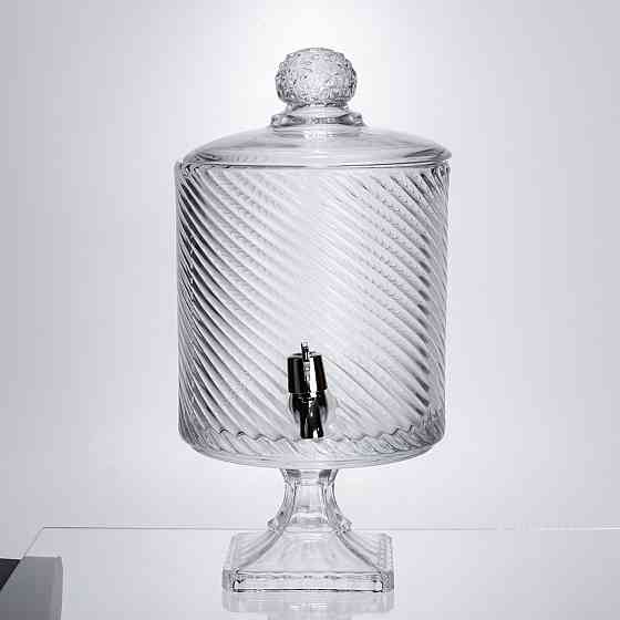 Лимонадниця з краном на підставці скляна 4,5 л прозора HP-19-3045-8 Київ