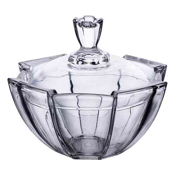 Yiwu Цукорниця з кришкою Ø 15 см ваза цукорниця кругла скляна HP-4-120 Київ