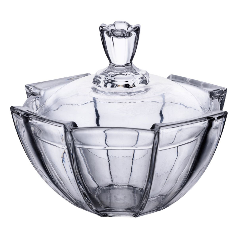 Yiwu Цукорниця з кришкою Ø 15 см ваза цукорниця кругла скляна HP-4-120 Киев - изображение 1
