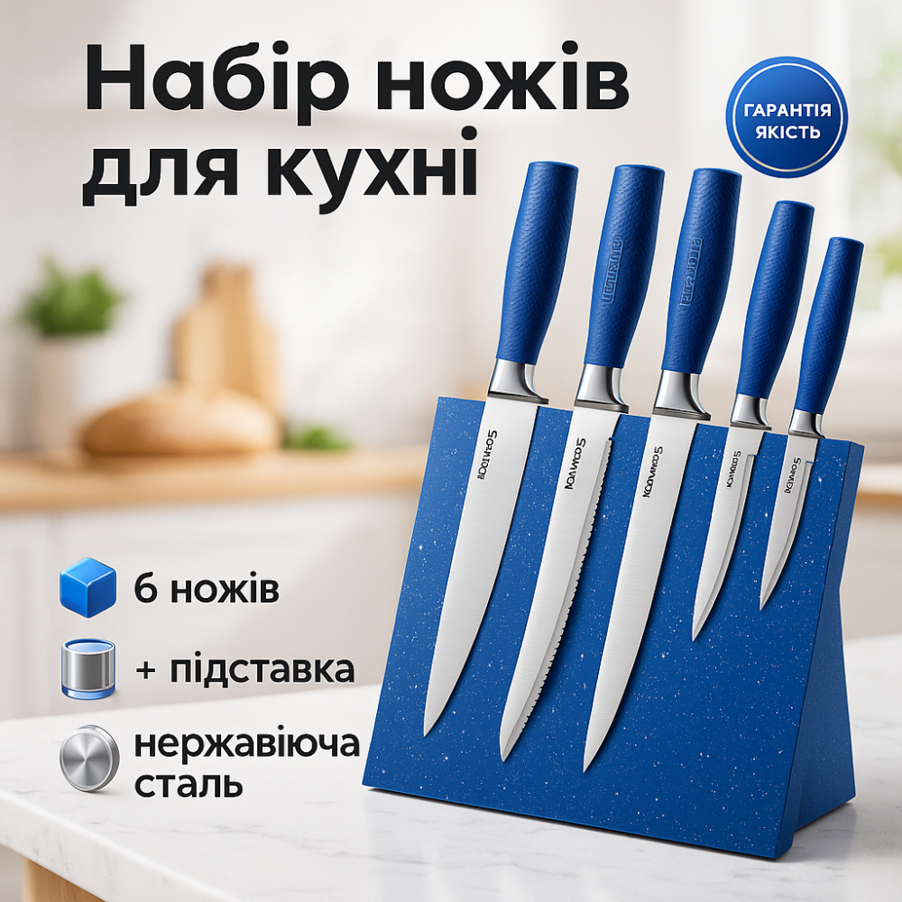 Набор ножей кухонные ножи поварские набор, Бюджетные кухонные ножи для кухонных нужд SH-19 Львов - изображение 9