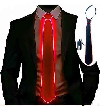 Світлодіодна краватка для чоловіків та жінок для вечірки 45 см червоний краватка чорний Київ