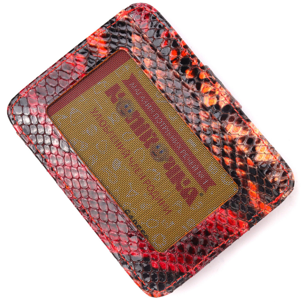 Візитниця з натуральної фактурної шкіри під змію KARYA 20964 Різнокольоровий Київ - фото 7