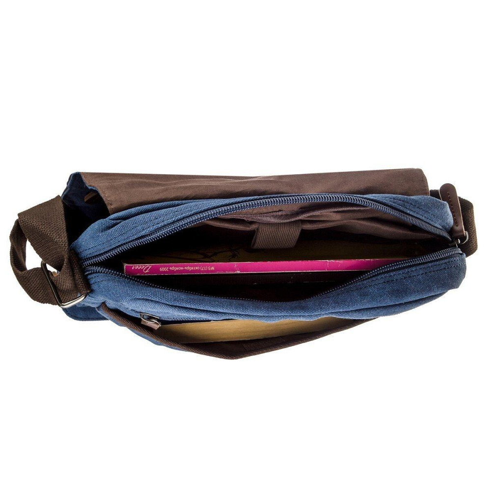 Текстильна сумка для ноутбука 13 дюймів через плече Vintage 20189 Синя Київ - фото 1