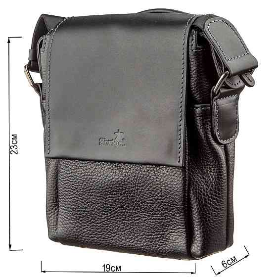 Сумка мужская комбо SHVIGEL 11174 кожаная Черная Киев