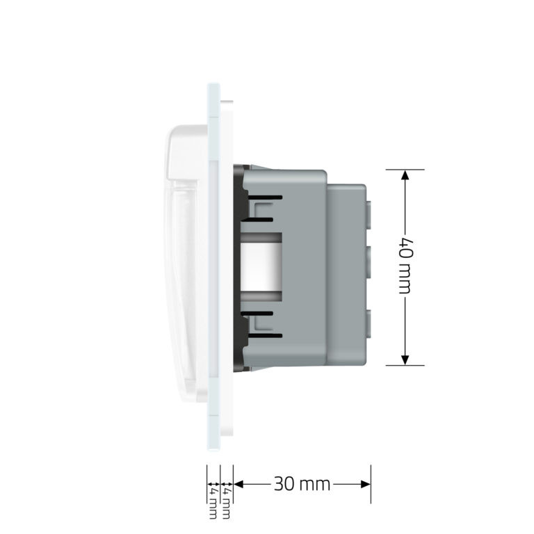Потрійна електрична розетка вологозахисна з кришкою IP44 з заземленням, LIVOLO, біла, скляна рамка, шторки, 250В 16А (VL-C7C2EUWF-11) Коломыя - изображение 9