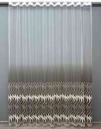 Тюль VR-Textil 1766т Фатин «Омбре» с вышивкой и люрексом Какао с белым 300х270 см (42-0772) Киев