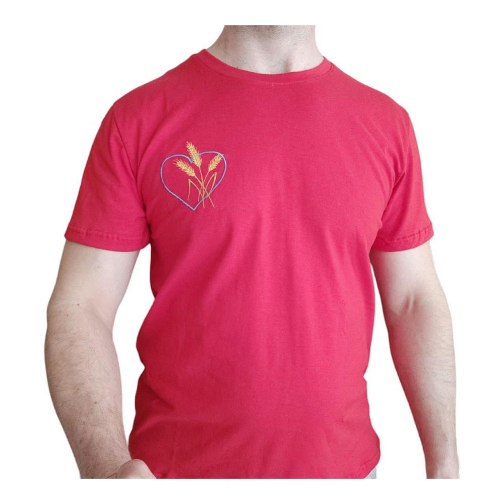 Футболка мужская с вышивкой колоски р. 44-60 красная Киев - изображение 1