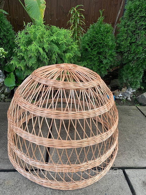 Кругла кавова люстра плетена Київ - фото 4