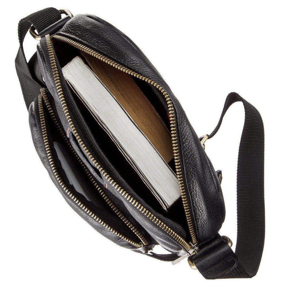 Чоловіча шкіряна сумка Чорна (SHVIGEL) Київ - фото 3