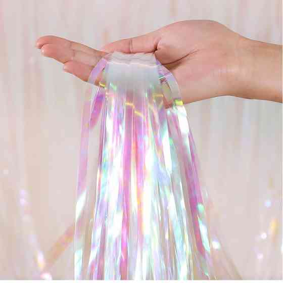 Дождик для фотозоны украшение 245 см на 92 см перламутровый Киев