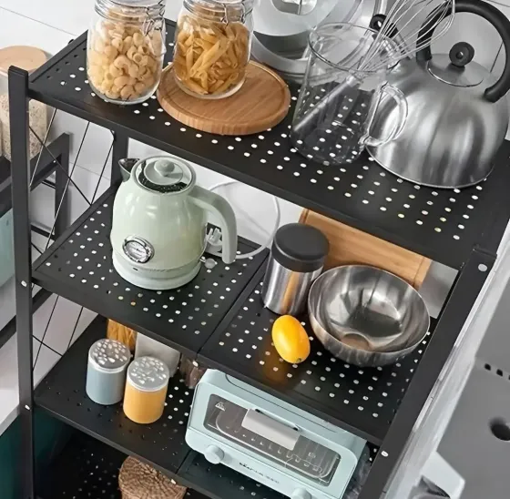 Стеллаж мобильный четырехъярусный универсальный раскладной из нержавеющей стали Коломия