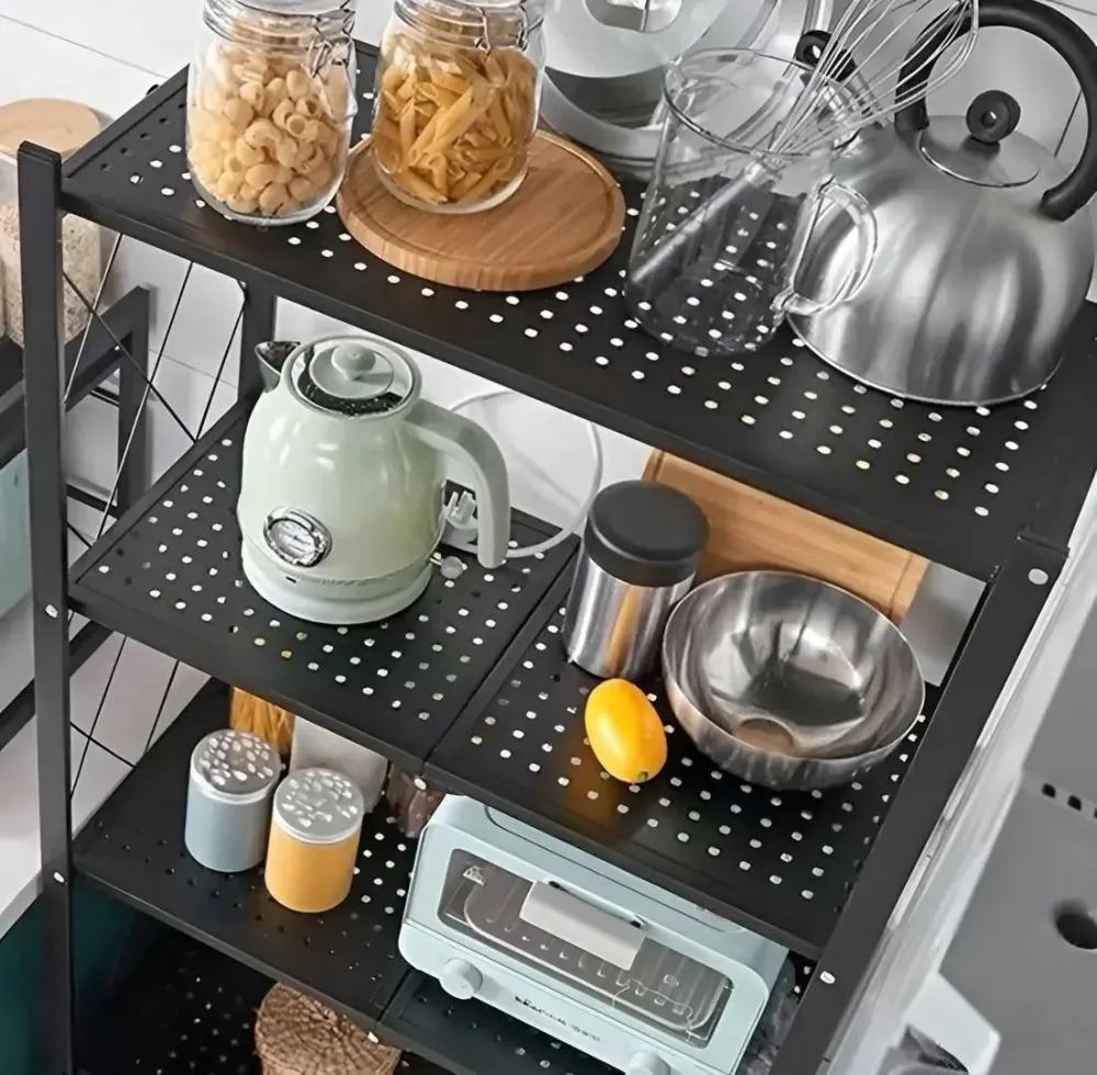 Стеллаж мобильный четырехъярусный универсальный раскладной из нержавеющей стали Коломия - фото 3