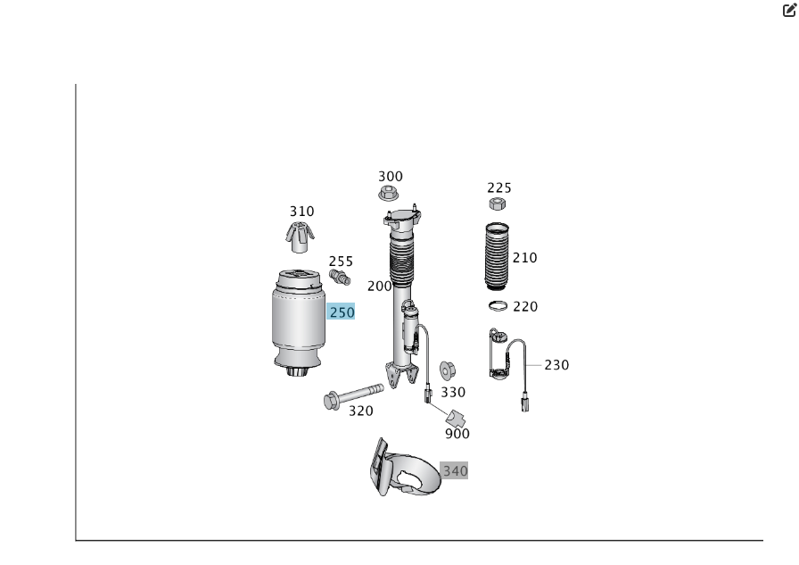 Mercedes-Benz  A2923200525 Пневмоподушка задня підвіска ML/GLE W166 GLE Coupe C292 GL/GLS X166 Одеса - фото 2