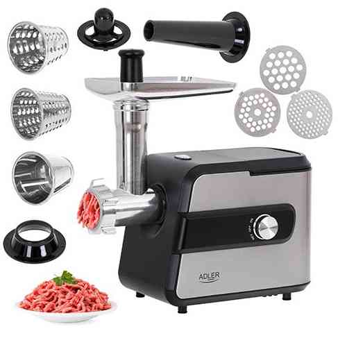 Електром'ясорубка Adler AD 4813 насадка-терка, овочерізка, насадка для ковбаси, 2000Вт DA-35 Львів
