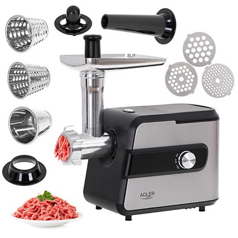 Електром'ясорубка Adler AD 4813 насадка-терка, овочерізка, насадка для ковбаси, 2000Вт DA-35 Львів - фото 1