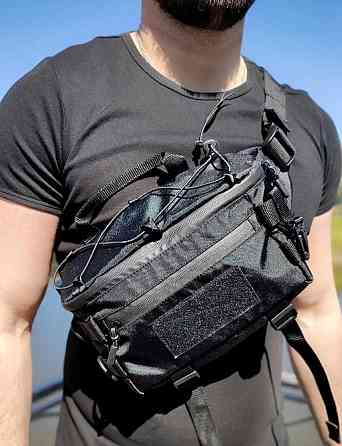 Тактична сумка бананка вологозахищена Чорного кольору. Харків