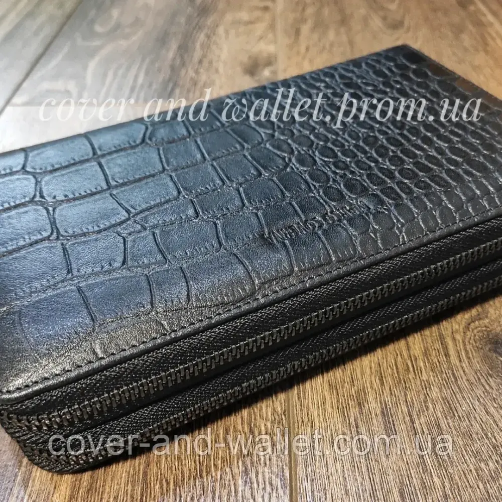 Элитный мужской кошелек клатч на две молнии под крокодила Marco Coverna 5902B (JP) Киев - изображение 8