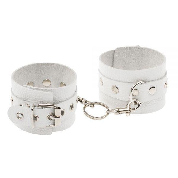 Наручники Leather Double Fix Hand Cuffs, White Sex Aura Київ - фото 1