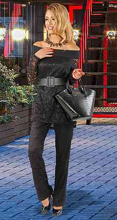 Гіпюровий чорний костюм (42) Київ