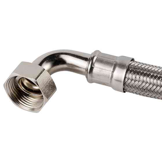 Шланг Ø26 80 см F1"×M1" SS посилений Pmax 10бар AQUATICA (779576) Київ